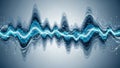 Abstract blue digital waveform with glowing lines and data points sound audio Royalty Free Stock Photo