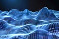 Abstract blue digital waveforms representing data movement, futuristic technology, and innovation. Royalty Free Stock Photo