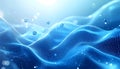 Abstract Blue Digital Waves with Bubbles Royalty Free Stock Photo