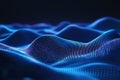 Abstract Blue Digital Waves Futuristic Technology Background Design Royalty Free Stock Photo