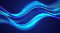 Abstract Blue Digital Waves Technology Background Data Flow Binary Code Futuristic Design Cyber Royalty Free Stock Photo