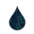 Abstract blue drop of water logo , digital aqua icon Royalty Free Stock Photo