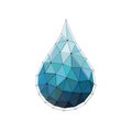 Abstract blue drop of water logo , digital aqua icon, geometric water vector Royalty Free Stock Photo