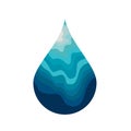 Abstract blue drop of water logo , wavy water vector Royalty Free Stock Photo