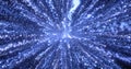 Abstract blue energy fireworks particle salute magical glowing futuristic hi-tech with blur effect and bokeh background