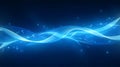 Abstract Blue Energy Flow with Shimmering Light Particles Royalty Free Stock Photo