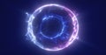 Abstract blue energy particle sphere glowing electric magical futuristic high-tech Royalty Free Stock Photo