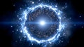 Abstract Blue Energy Ring with Glowing Royalty Free Stock Photo