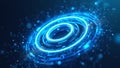 Abstract Blue Energy Swirl with Floating Light Particles Royalty Free Stock Photo