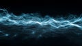 Abstract blue energy waves on a dark background with subtle dynamic motion and network connections Royalty Free Stock Photo