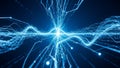 Abstract blue energy waves and light streaks radiating from a central bright point Keywords: abstract, blue, energy Royalty Free Stock Photo