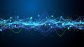 Abstract blue energy waves technology data background illustration Royalty Free Stock Photo