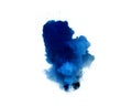 Abstract, blue explosion of fire against white background Royalty Free Stock Photo