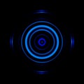 Abstract blue eye effect with photo lens on black background Royalty Free Stock Photo