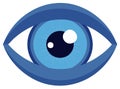 Abstract Blue Eye Icon Vector Graphic for Vision and Security Concepts Royalty Free Stock Photo