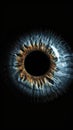 Abstract blue eye with space. An human eye on black background. Royalty Free Stock Photo