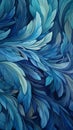 Abstract Blue Feather Wallart Mockup, Generative AI