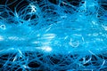 abstract blue fiber optics cables Royalty Free Stock Photo