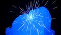Abstract blue firework, light explosion Generative AI Royalty Free Stock Photo