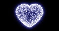 Abstract blue fireworks festive fireworks for valentine\'s day in the shape of a heart Royalty Free Stock Photo