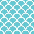 Abstract blue fishscale seamless pattern