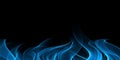 Abstract blue flame on a black background Royalty Free Stock Photo