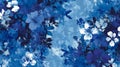 Abstract Blue Floral Pattern Background Texture Royalty Free Stock Photo