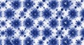 Abstract blue floral pattern with starburst elements on a white background Royalty Free Stock Photo