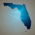 Abstract Blue Florida Map with Wavy Texture Royalty Free Stock Photo