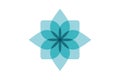 Abstract Blue Flower Logo Designs Inspiration Isolated on White Background. Royalty Free Stock Photo