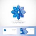 Abstract blue flower logo Royalty Free Stock Photo