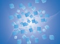 Abstract blue flying cubes background Royalty Free Stock Photo