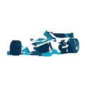 Abstract blue formula racing car Royalty Free Stock Photo