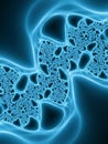 Abstract blue fractal pattern with glowing organic cellular structures and interconnected nodes Royalty Free Stock Photo