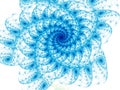 Abstract Blue Fractal Spiral - Computer Generated Illustration
