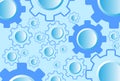 Abstract blue futuristic graphic with cogs. Gears background Royalty Free Stock Photo