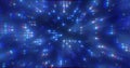 Abstract blue futuristic hi-tech energy particles dots and squares magical Royalty Free Stock Photo