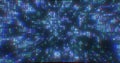 Abstract blue futuristic hi-tech energy particles dots and squares magical Royalty Free Stock Photo