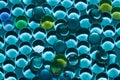 abstract blue futuristic technological 3d background of glass beads