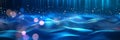 Abstract Blue Futuristic Waves Representing Digital Connection and Technology in a Data Network Royalty Free Stock Photo