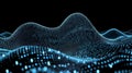 Abstract Blue Futuristic Wavy Lines, Digital Data Flow, Visualization Of Big Data Stream Royalty Free Stock Photo