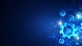 Abstract Blue Gears Background Symbolizing Teamwork and Collaboration Dynamic gears and technology theme representing teamwork