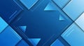 Abstract Blue Geometric Background with Overlapping Squares and Triangles Royalty Free Stock Photo