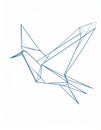 Abstract Blue Geometric Bird Line Art Illustration Royalty Free Stock Photo