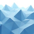 Abstract blue geometric low poly landscape with sharp peaks and valleys Royalty Free Stock Photo