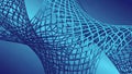 Abstract blue geometric mesh undulating surface with gradient background Royalty Free Stock Photo