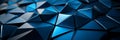 Abstract Blue Geometric Mosaic of Triangles with Reflective Textures and Modern Tech Design Elements Royalty Free Stock Photo