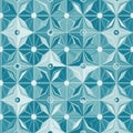 An Abstract Blue Geometric Pattern with a 3D, Textured Tile Effect, vector design Generative AI Royalty Free Stock Photo