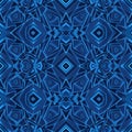 Abstract blue geometric pattern featuring intricate, symmetrical designs Royalty Free Stock Photo