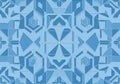 Abstract blue geometric pattern featuring a symmetrical design with interconnected hexagons, Royalty Free Stock Photo